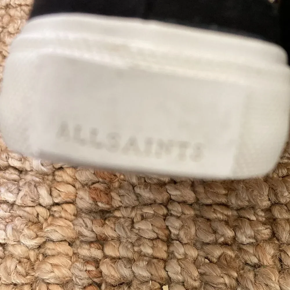 All Saints Womens Elena‎ Stamp High Top Sneaker Size 37  6.5 Black White